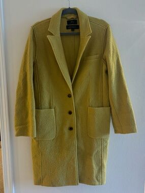 J. Crew Italian Boiled Wool Coat Mustard Size 10